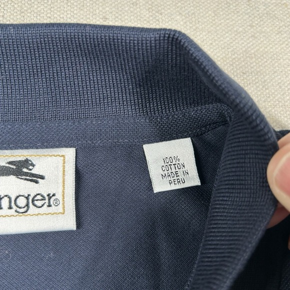 Vintage Slazenger Shirt Mens L Golf Polo Sports Illustrated Navy Blue Y2K Preppy - Picture 5 of 10